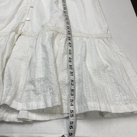 Rachel Zoe Dress 2 White Crochet Tiered Maxi Cottagecore Boho‎ Coquet Wedding - Picture 7 of 9